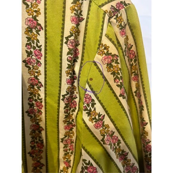 Vintage It’s Majestic union made ILGWU green white floral blouse sm/m - Picture 7 of 16